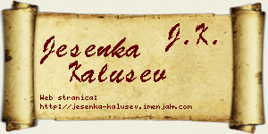 Jesenka Kalušev vizit kartica
